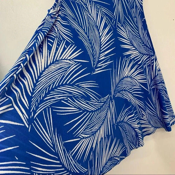 Ashley Stewart Top Woman 18/20 Blue White Print‎ Studs Moto Stretch Flowy Boho - Picture 4 of 12